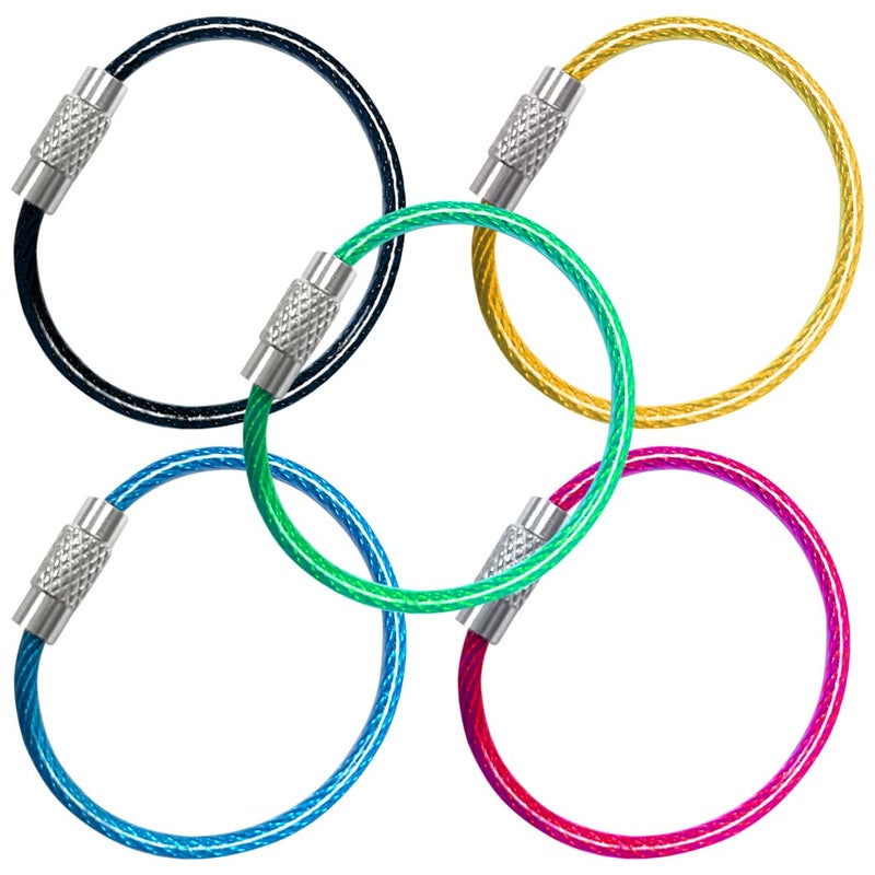 CKANDAY Miaostar 20Pcs Wire Keychains, CKANDAY 2mm 4 Inches Colored Key Ring Cable Loops for Hanging Luggage Tags, Keyrings and ID Tag Keepers - Image 4
